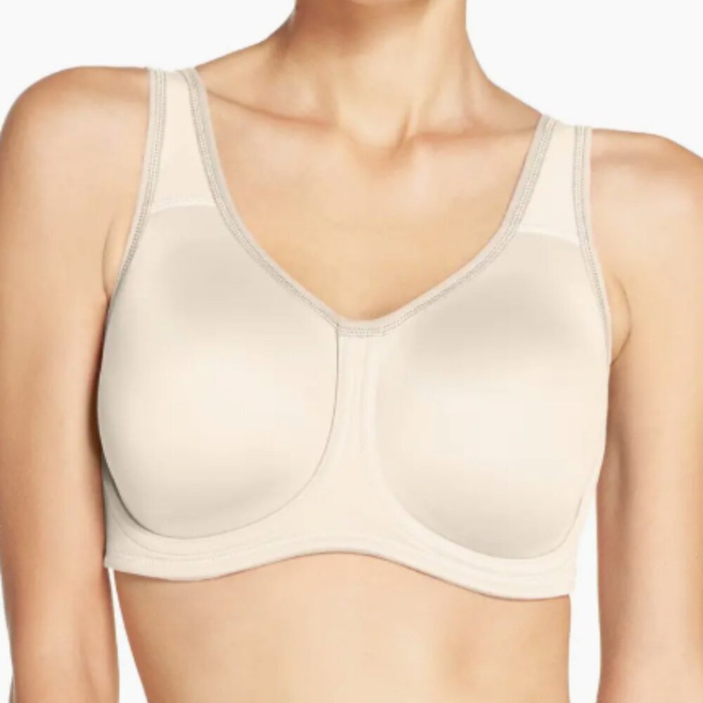 Simone Seamless Underwire Sports Bra - white/grey 38DDD/38F